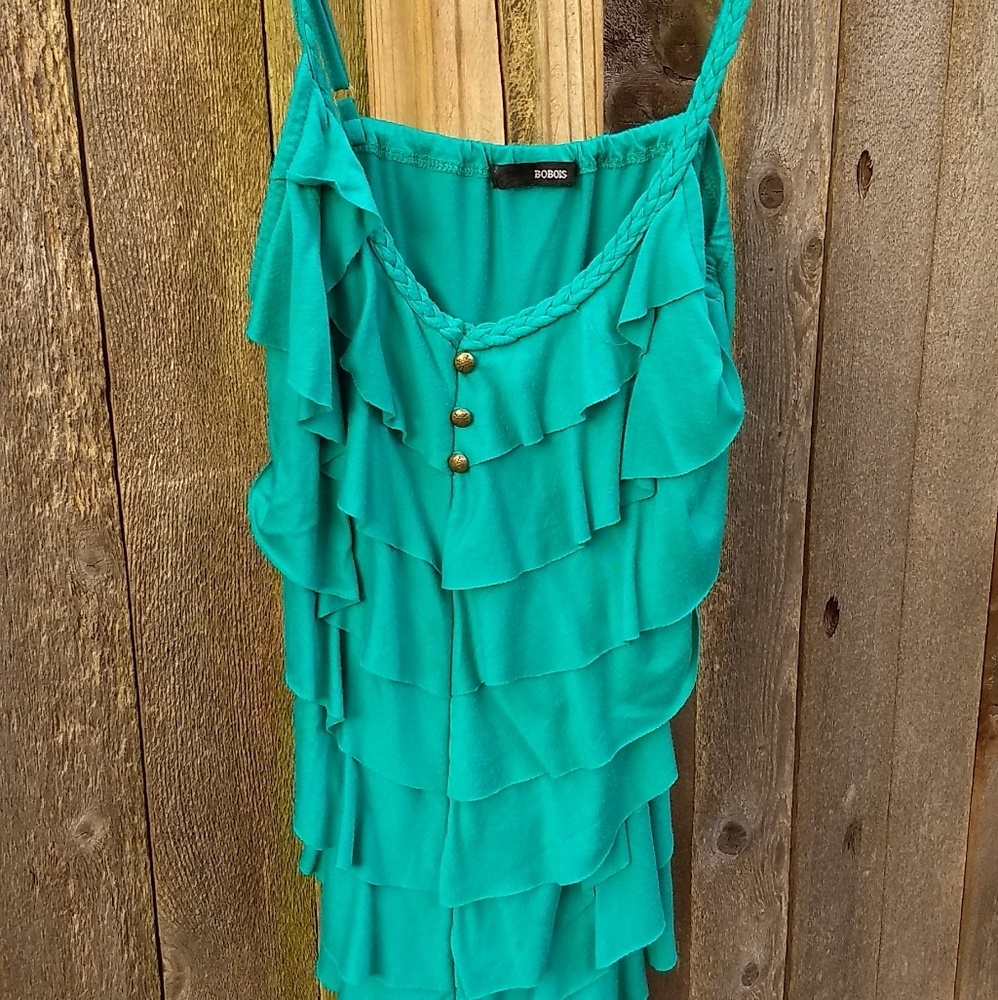 Green Ruffle Top size M - Picture 1 of 4